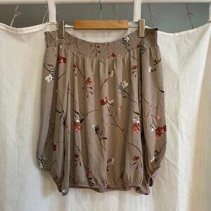 Off the Shoulder Floral Blouse